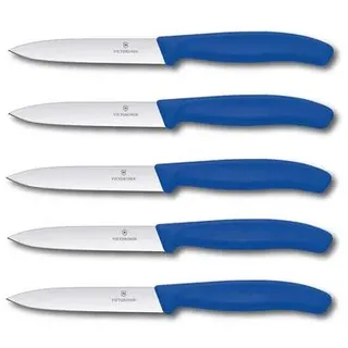 Victorinox | Swiss Classic Set | Limited Edition Blau | 10 cm Klingenlänge | perfekt für Tomaten und Gemüse | Set aus 5 hochwertigen Messern