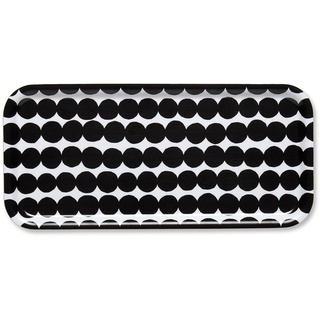 Marimekko - Räsymatto Tablett, 15 x 32 cm, schwarz / weiß