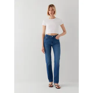 Straight-Jeans MAVI "KENDRA", Damen, Gr. 26, Länge 28, mid str, 87% Baumwolle, 11% Polyester, 2% Elastan, slim fit normal, Jeans Straight-Jeans, gerde Form