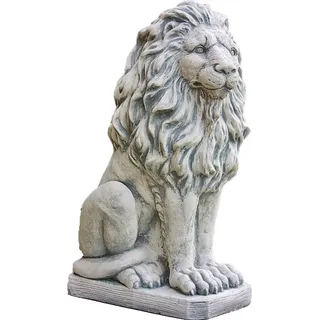 Schöner Löwe aus Steinguss perfekt für den Garten die Terrasse oder den Vorgarten ist Frostfest Witterungsbeständig und Neu 53cm H, 1552