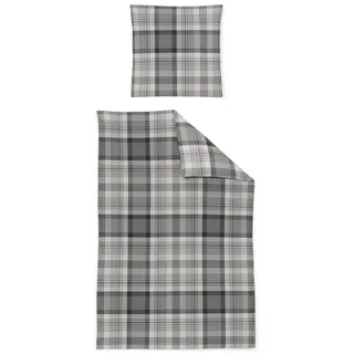 Irisette Bettwäsche Irisette Edelflanell Bettwäsche Alpaka 155x220 Karo natur grau 8412-11, Edelflanell, 2 teilig beige|grau