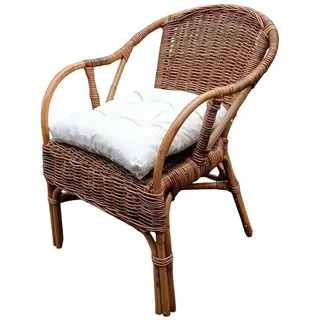 Rattani Rattanstuhl Rattansssel / Rattanstuhl Kurhaus Fb. Natur, Robuster und stabiler Rattansessel aus Naturmaterial beige
