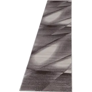 Teppich AYYILDIZ TEPPICHE "MIAMI 6590" Teppiche Gr. B/L: 80 cm x 300 cm, 12 mm, 1 St., braun Esszimmerteppiche strapazierfähig pflegeleicht Kurzflorteppich