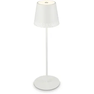 BRILONER - LED Tischlampe kabellos mit Touch, dimmbar in Stufen, höhenverstellbar, Nachttischlampe, Leselampe, LED Lampe, Campinglampe, Tischleuchte, Akkulampe, Outdoorlampe, 38x12 cm, Weiß