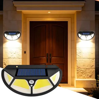 Solarlampen für Außen mit Bewegungsmelder, 102 LEDs Solar Wandleuchten für Außen 1200mah LED Solarleuchten für Aussen Wasserdichte Solar Aussenleuchte 3 Modi für Garten Garage Hof Stufen (A*1)