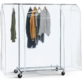 Große Schutzhülle Für Kleiderständer, 152 X 180 X 50 Cm, Wasserdichter, Transparenter Kunststoff, Leicht Zu Öffnen Und Zu Schließen, Kleiderständer Nicht Im Lieferumfang Enthalten