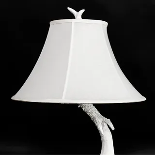 Licht-Erlebnisse Tischleuchte Geweih Optik Creme Weiß 1 St.