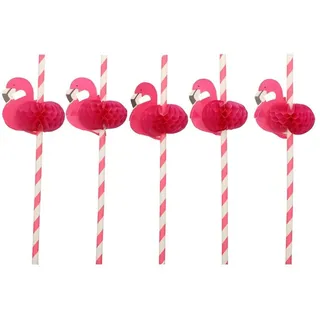 Papstar Trinkhalme Papier Ø 6 mm 20 cm 50 St. Pink/Weiß