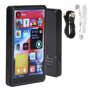 TWUFY 16GB MP3 Player Bluetooth 5.0 mit 4" TFT Farbbildschirm MP3-Player (16 GB, bluetooth, HiFi Musik Kinder MP3 Player mit Lautsprecher, Touch-Tasten) schwarz