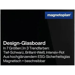 Magnetoplan Glas-Magnettafel 80 x 60 cm Schwarz