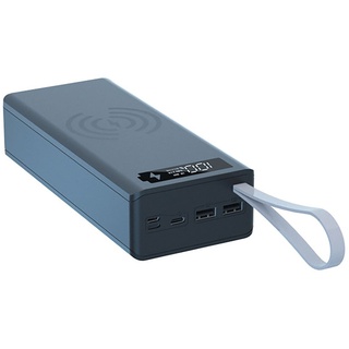 C16 Power Bank Box abnehmbar lötloser DIY 16x18650 QC Tragbare Ladegerät für Smartphone-Schwarz mit drahtloser Laden gewöhnlicher Typ