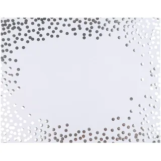 45 Stück Silberne Folienpapier-Tischsets, weiße und Silberne Punkte, Einweg-Tischsets, dekorative Papier-Tischsets, rechteckig, Party-Tischsets für Geburtstag, Hochzeit, Babyparty, Party,