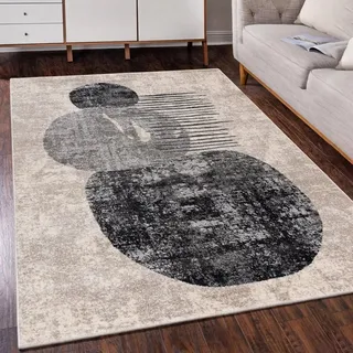Mazovia Designteppich Modern Teppich Kurzflor Wohnzimmerteppich Japandi Scandi Beige Grau, 180 x 250 cm, Fußbodenheizung, Allergiker geeignet, Farbecht, Pflegeleicht beige|braun|grau 180 x 250 cm