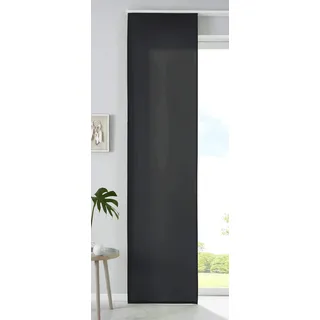 Gardinenbox 1er Set Schiebegardine Flächenvorhang Mikrofaser Vorhang Gardine Raumteiler HxB 245x60 cm Schwarz Matt Paneelwagen Beschwerungsstange, 85600N