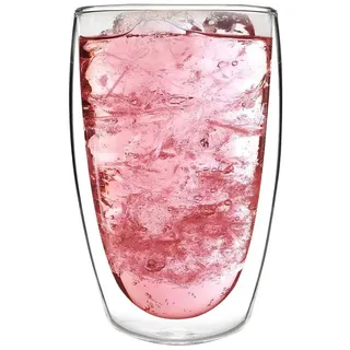 Dimono Latte-Macchiato-Tasse Doppelwandiges Trinkglas 450ml – Latte-Macchiatogläser Borosilikat Set, 1-tlg., Borosilikat-Glas, Wasser- Longdrink- & Cocktailgläser weiß