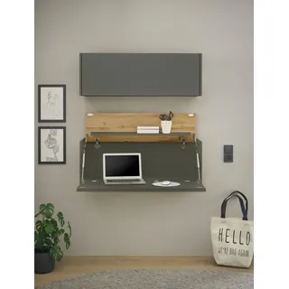 Home affaire Büromöbel-Set CiTY/GiRON, (Set, 2-tlg), Wandsekretär, Home Office grau