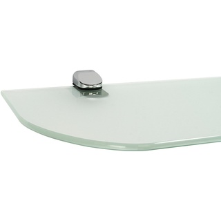 ib style Wandregal Glasregal 6mm satiniert 90 x 15 cm + Clip CUCALE Verchromt, Glasboden aus ESG-Sicherheitsglas - Wandregal silberfarben