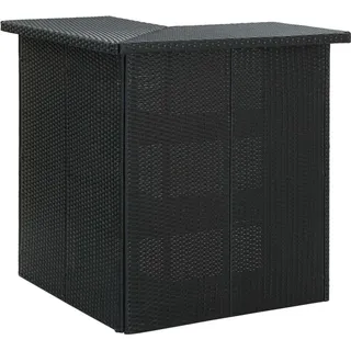 vidaXL 4-tlg. Gartenbar-Set mit Kissen Poly Rattan Schwarz