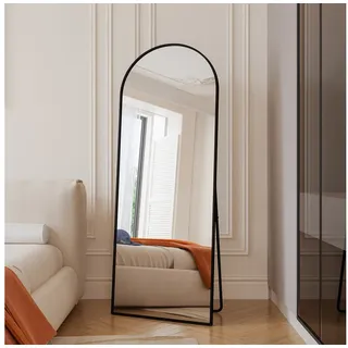 PXloue Ganzkörperspiegel Oval Standspiegel Groß Wand Ganzkörper, Spiegel Rund, für Schlafzimmer Badezimmer schwarz 60 cm x 165 cm