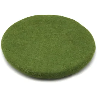 feelz Sitzkissen rund Filz Verschiedene grüntöne 100% Wolle 35 cm Höhe 2-3 cm Handarbeit (Apfelgrün)