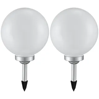 ETC Shop Solarleuchte Kunststoff H 65 cm 2er Set weiß