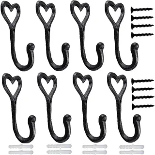 Dekorativer Wandhaken Für Mäntel Und Handtücher, 8-teiliges Set Mit Taschenhaken Und Schlüsselhalter, Vintage-gusseisen-garderobenständer, Love H