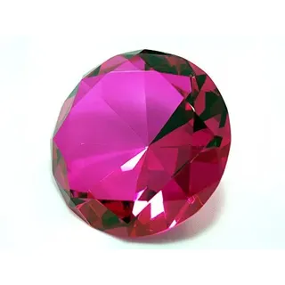 Zoogamo 3" / 80mm Diamant Form Glas Kristall Briefbeschwerer - Home Office Decor & Hochzeit Gastgeschenke Dekoration mit Geschenkbox hot pink