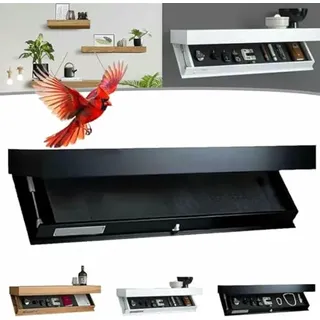 Wandregal mit Geheimfach, Verstecktes Schweberegal für Wohnzimmer oder Büro, Modernes Wohndekor mit Magischem Klappdesign