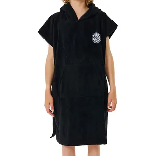 Rip Curl Junior Logo Hooded Towel Changing Robe/Poncho 009BTO - Black Size - L