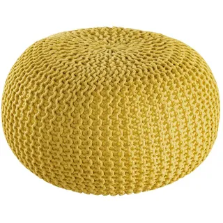 Amagohome Sitzhocker PREMIUM XXL Sitzhocker Pouf ø 55cm Strickpouf Indoor u. Outdoor - pf gelb