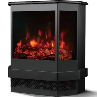 Syntrox Germany Elektrokamin Valencia Standgerät elektrischer Kamin Schwarz