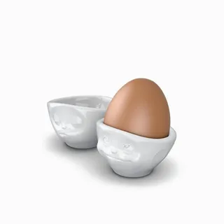 FIFTYEIGHT PRODUCTS Eierbecher Eierbecher-Set Nr. 1 - Küssend/Verträumt - Eierbecher Weiß - 1 Stück, (1-tlg)