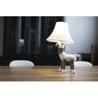 LED Tischleuchte HAPPY LAMPS FOR SMILING EYES "Wolle das Schaf" Lampen Gr. Höhe: 48 cm, bunt (weiß, braun und dunkelrot) LED Tischlampen Hochwertig, Einzigartig, Zertifiziert, Nachhaltig