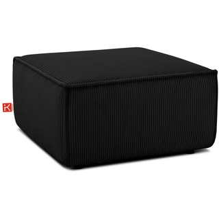 KONSIMO® Sitzhocker NAPI Pouf, hergestellt in der EU, mit Wellfedern in der Sitzfläche schwarz