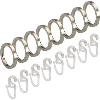 Gardinenring LIEDECO Gardinenbefestigungen Gr. 8 St., silberfarben (edelstahlfarben) Gardinen Vorhänge Gardinenbefestigungen für Gardinenstangen Ø 16 mm