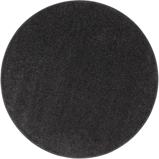 Snapstyle Hochflor Velours Teppich Cottage Anthrazit 200cm Rund