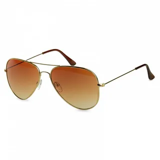 Caspar Sonnenbrille SG033 Damen Large Metall RETRO Pilotenbrille braun