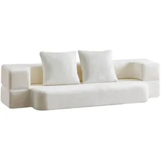 Modfu Schlafsofa, Weiß, Kunststoff, 190x48x52 cm, Wohnzimmer, Sofas & Couches, Schlafsofas