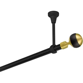MDEKOR Vorhangstange 1-läufig Ø 19 mm 200 cm Schwarz/Gold
