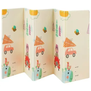 Juskys Kinder Spielmatte Lina 180x200 cm - XXL Matte Schaumstoff - faltbar & soft - Weiß