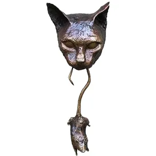 LLDDSS Türklopfer Dekoration Harz Katze Catch Maus Wandbehang Garten Dekoration Tür Anhänger Outdoor Decor Home Garten Handwerk