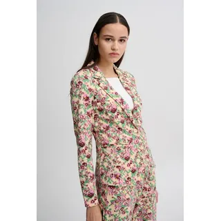 ICHI IHKATE PRINT BL14 Damen Blazer Kurzblazer Jacke gemusterter Ein-Knopf-Blazer mit Stretch und Reverskragen, Größe:M, Farbe:Structured Flower Mix1 (201850) - M
