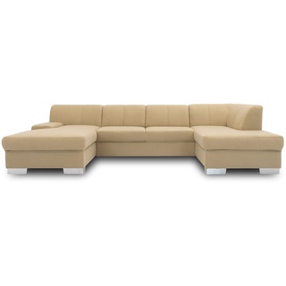 DOMO. Collection Star Wohnlandschaft, U-Form, Polstergarnitur, Sofa, Couch 150 x 304 x 150 cm in Microfaser beige
