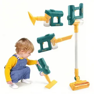 Minicloss Kinder-Staubsauger Spielzeugstaubsauger für Kinder 3 4 5 6 Jahren,Rollenspiele, mit Licht und Sound,Kinderstaubsauger mit Echter Saugfunktion grün