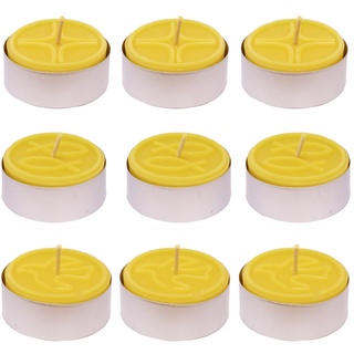 9 Maxi-Teelichter religiöse Symbole in Aluschalen aus 100% reinem Bienenwachs