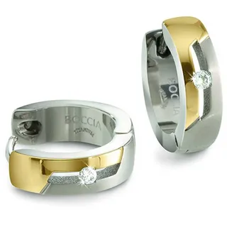 Boccia Titanium Creolen 05045-04 Titan bicolor mit Diamanten