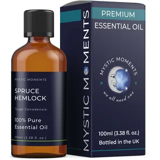 Mystic Moments | Hemlocktanne Ätherisches Öl 100ml (Tsuga canadensis) | Frisches holziges Waldaroma | Belebender & klärender Duft für Diffusoren und Raumduft