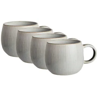 BUTLERS Tasse 330ml 4er Set HENLEY Steinzeug Geschirr Kaffeetasse & Teetasse | Tasse für Cappuccino Latte Macchiato Kakao | Landhausstill reaktive Glasur | Mikrowellen- & spülmaschinenfest