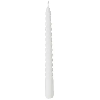 BOLTZE Formkerze Twisto, 6er Set, Weiß, aus Wachs, Gedreht, 20 x 2 cm weiß