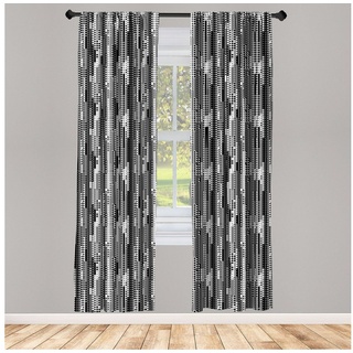 Gardine Vorhang für Wohnzimmer Schlafzimmer Dekor, Abakuhaus, Microfaser, Schwarz und weiß geometrisch schwarz|weiß 150 cm x 245 cm